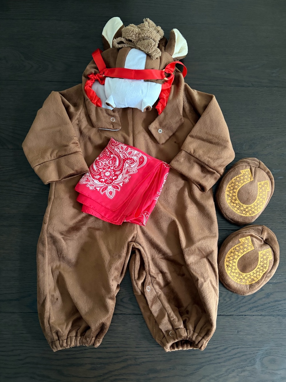Brown Horse Costume with Red Bandana (3-6M)